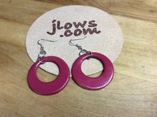 Load image into Gallery viewer, Leather Hoop Earrings in Assorted Colors
