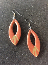 Load image into Gallery viewer, Copper and Gold Hand Painted Leather Earrings
