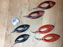 Load image into Gallery viewer, Leather Earrings in Eclipse Shape
