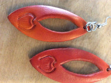 Load image into Gallery viewer, Leather Earrings in Eclipse Shape
