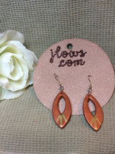 Load image into Gallery viewer, Copper and Gold Hand Painted Leather Earrings
