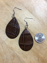 Load image into Gallery viewer, Alligator &amp; Leather Teardrop Earrings
