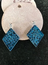 Load image into Gallery viewer, Leather Earrings Turquoise &amp; Dark Blue
