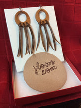 Load image into Gallery viewer, Long Tassle &amp; Hoop Earrings in Leather
