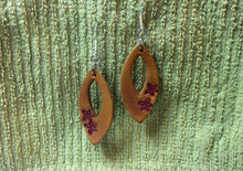 Load image into Gallery viewer, Floral Earrings Hand Tooled Leather
