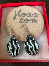 Load image into Gallery viewer, Boho Teardrop Earrings Hand Painted Leather
