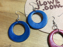 Load image into Gallery viewer, Leather Hoop Earrings in Assorted Colors
