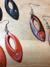 Load image into Gallery viewer, Leather Earrings in Eclipse Shape
