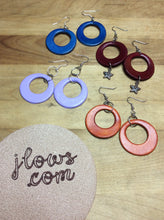 Load image into Gallery viewer, Leather Hoop Earrings in Assorted Colors
